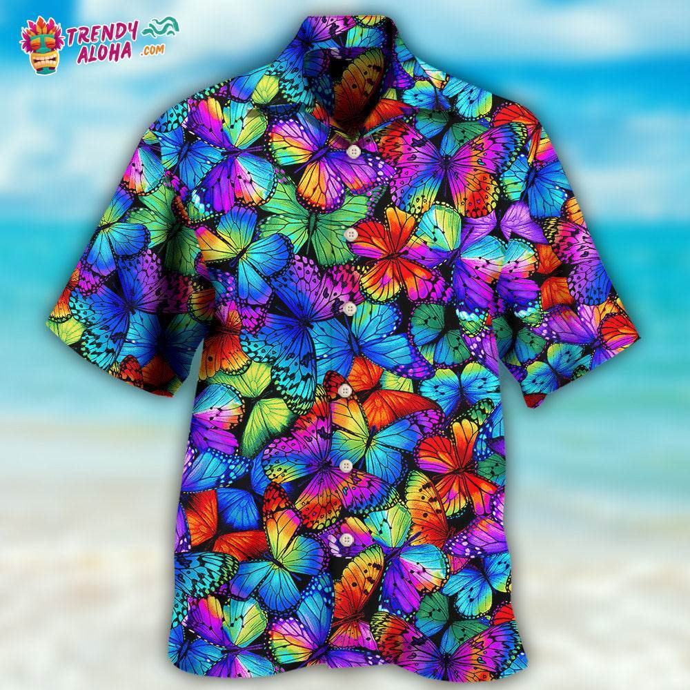 Butterfly Multi Bright Butterflies Hawaiian Shirt – Trendy Aloha