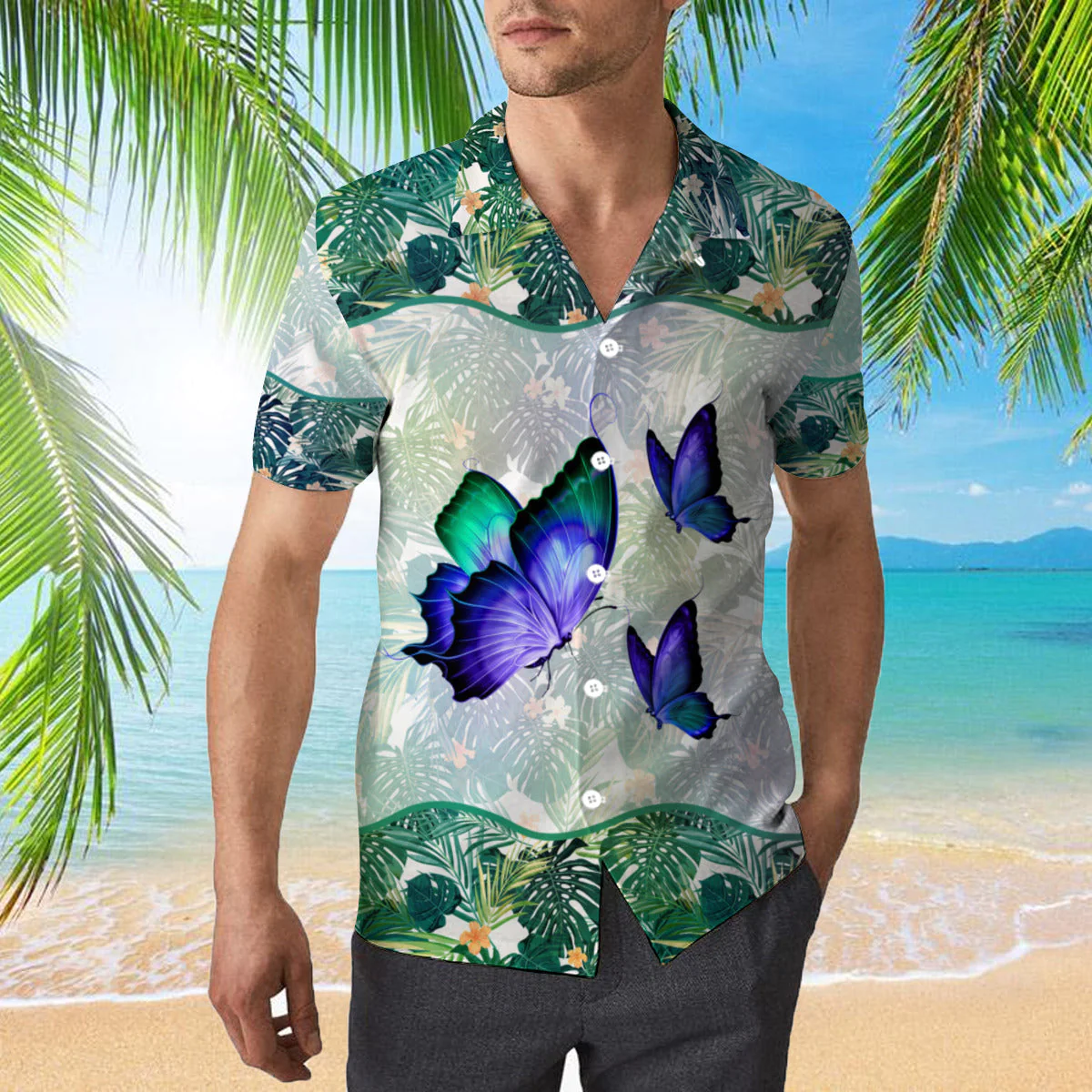 Butterfly Tropical Trendy Hawaiian Shirt