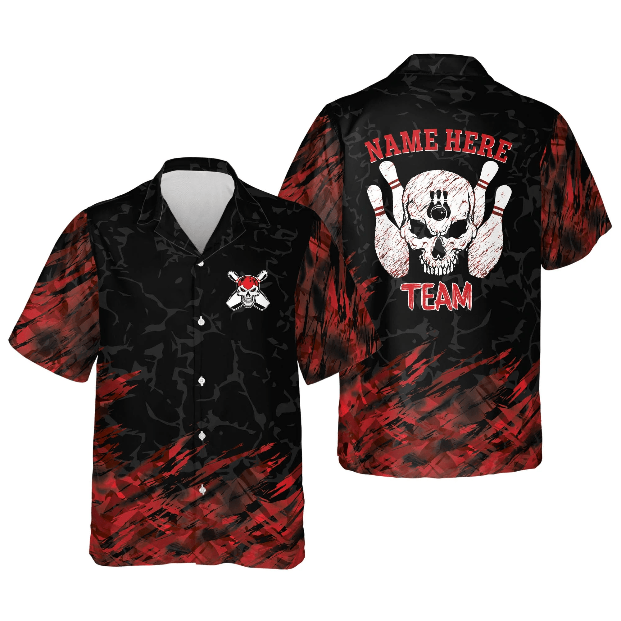 Button-Down Skull Bowling Flame Trendy Hawaiian Shirt, Bowling Team Shirt, Bowling Gift Button-Down Skull Bowling Flame Trendy Hawaiian Shirt, Bowling Team Shirt, Bowling Gift