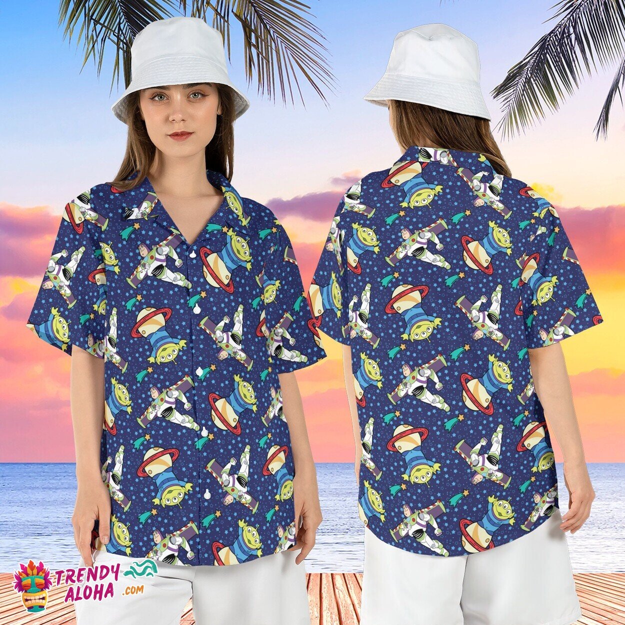 Buzz Lightyear Aliens Toy Story Space Ranger Infinity Aloha Shirt