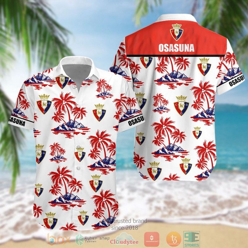 Ca Osasuna Coconut Tree White Red Hawaiian Shirt