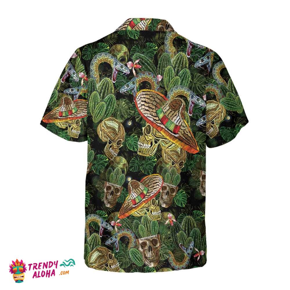 Cactus & Skull Hawaiian Shirt, Cool Skull Cactus Hawaiian Shirt, Cactus Gift For Men And Women