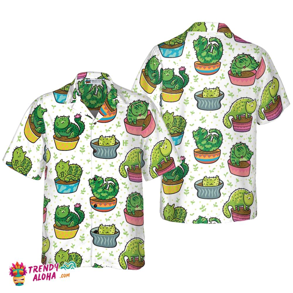 Cactus Cats Hawaiian Shirt Cactus Cats Hawaiian Shirt