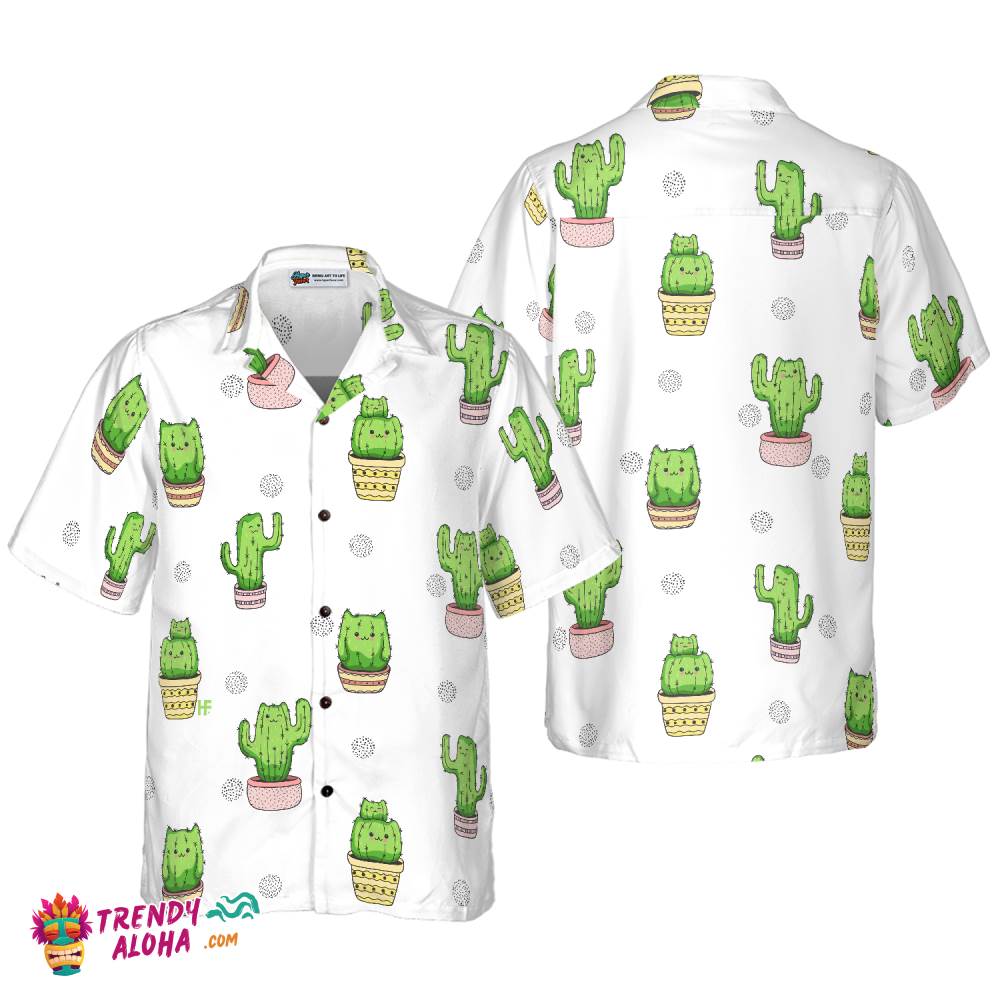 Cactus Cats Hawaiian Shirt Cactus Cats Hawaiian Shirt
