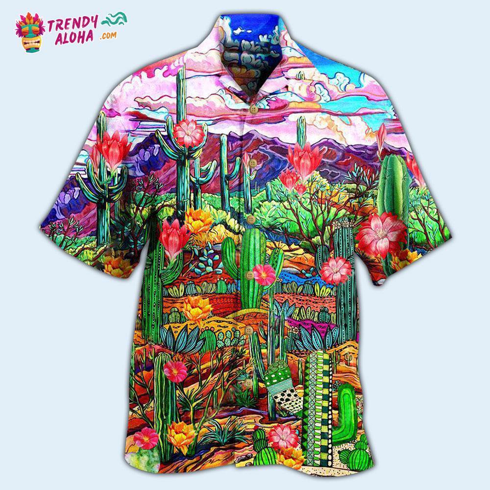 Cactus Flower On The Field Sky Hawaiian Shirt – Trendy Aloha
