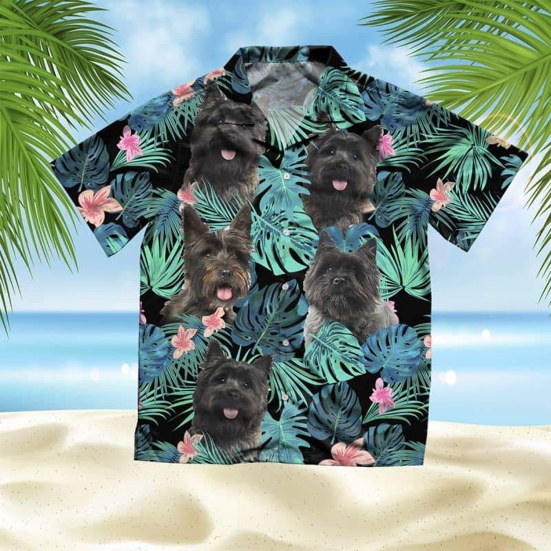 Cairn Terrier Dog Summer Leaves Trendy Hawaiian Shirt, Bulldog Trendy Hawaiian Shirt, Aloha Shirt For Dog Lover Summer Gifts