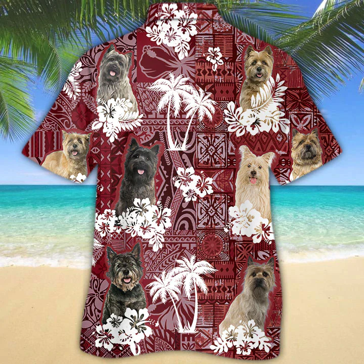 Cairn Terrier Red Trendy Hawaiian Shirt, Gift For Dog Lover Shirts, Animal Summer Shirts, Trendy Hawaiian Shirt Men
