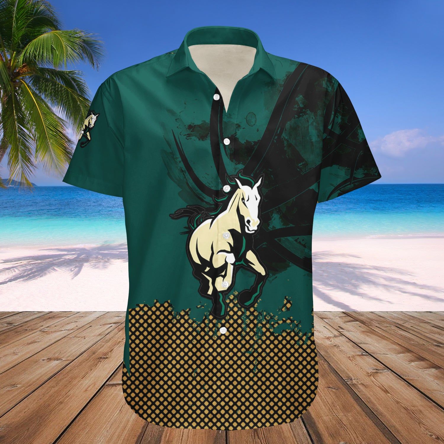 Cal Poly Mustangs Hawaii Shirt Basketball Net Grunge Pattern – NCAA