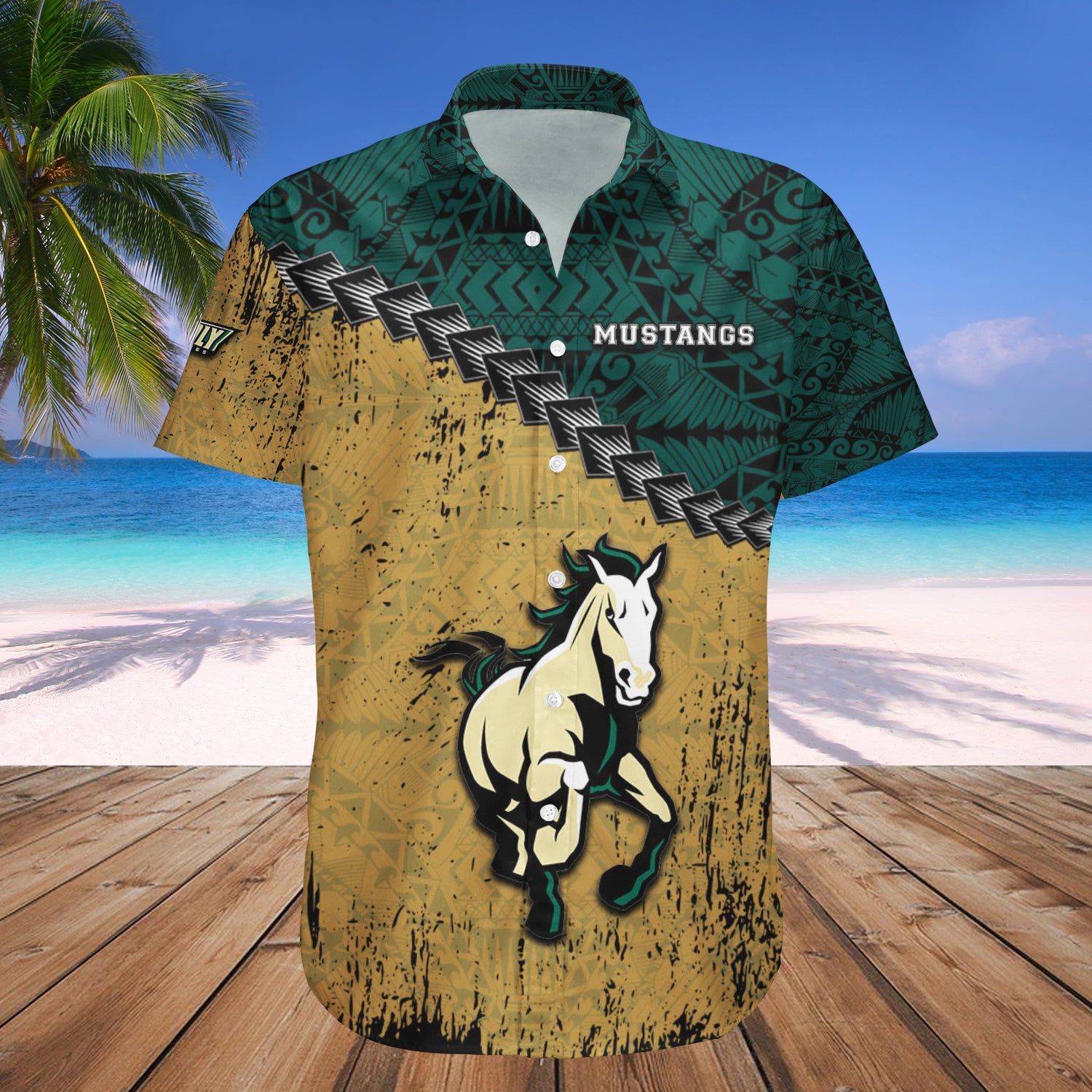 Cal Poly Mustangs Hawaii Shirt Grunge Polynesian Tattoo – NCAA