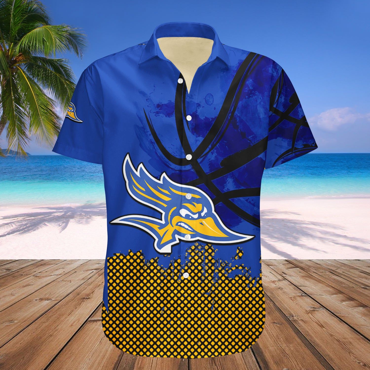 Cal State Bakersfield Roadrunners Hawaii Shirt Basketball Net Grunge Pattern – NCAA