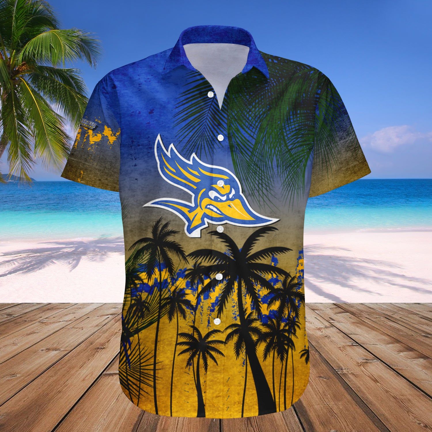 Cal State Bakersfield Roadrunners Hawaii Shirt Coconut Tree Tropical Grunge – NCAA