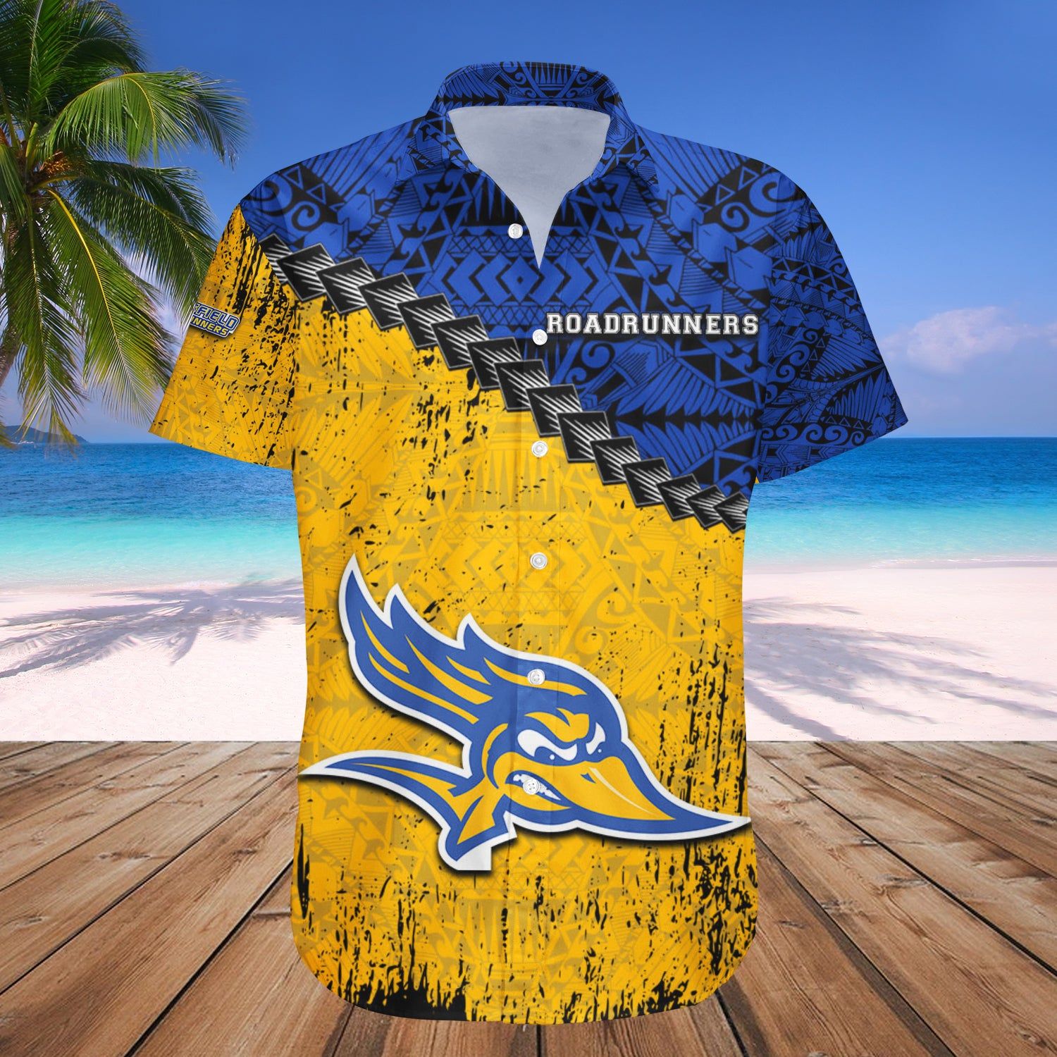 Cal State Bakersfield Roadrunners Hawaii Shirt Grunge Polynesian Tattoo – NCAA