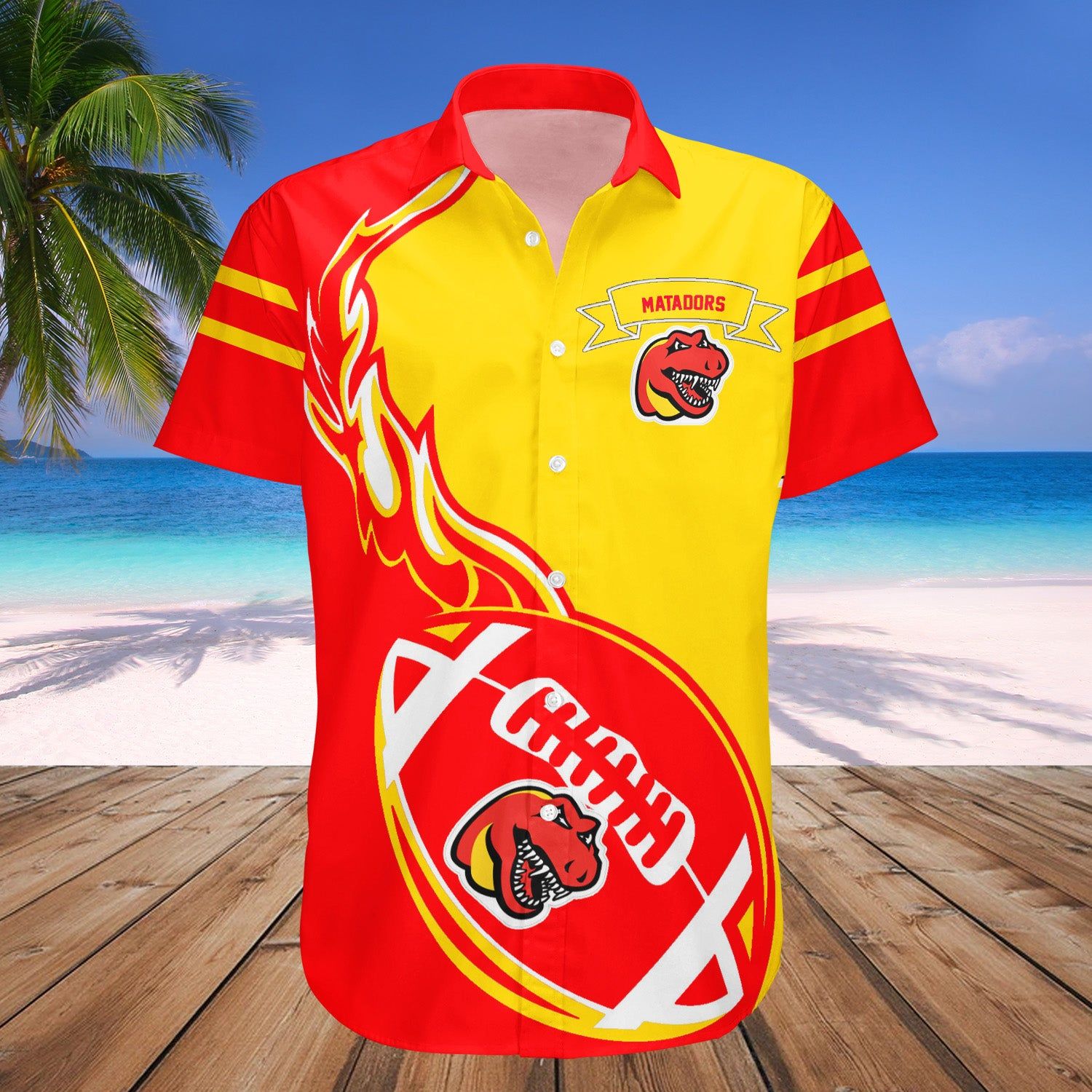 Cal State Northridge Matadors Hawaii Shirt Flame Ball – NCAA