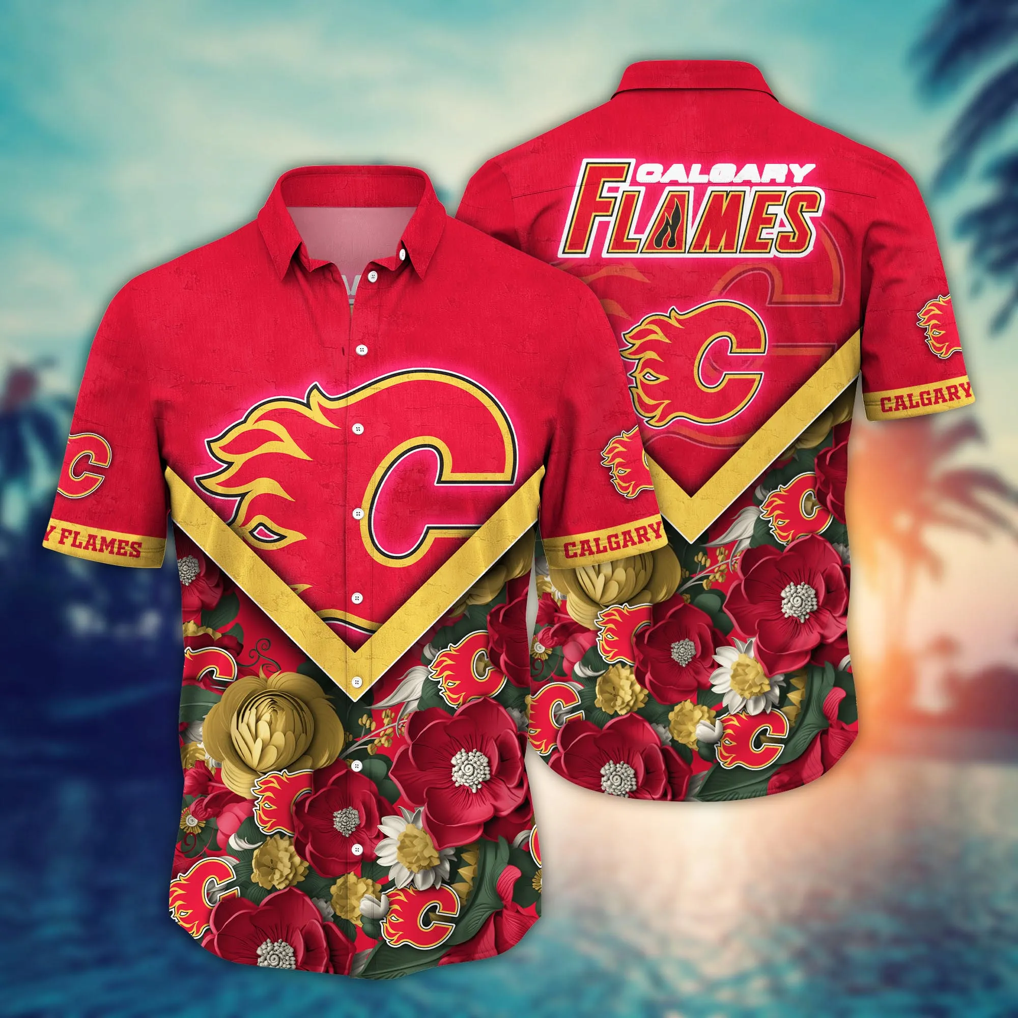 Calgary Flames NHL Hawaiian Shirt Custom Watermelons Aloha Shirt Calgary Flames NHL Hawaiian Shirt Custom Watermelons Aloha Shirt