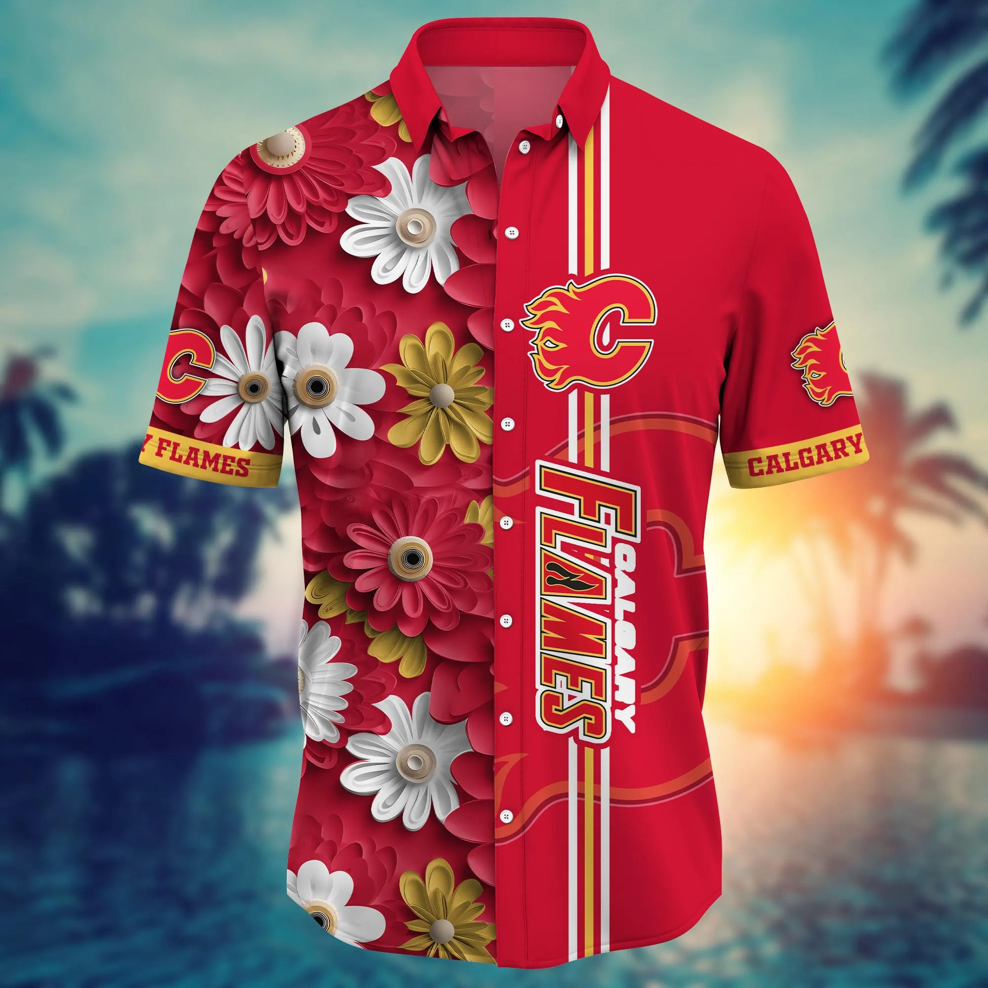 Calgary Flames NHL Hawaiian Shirt Daylight Aloha Shirt