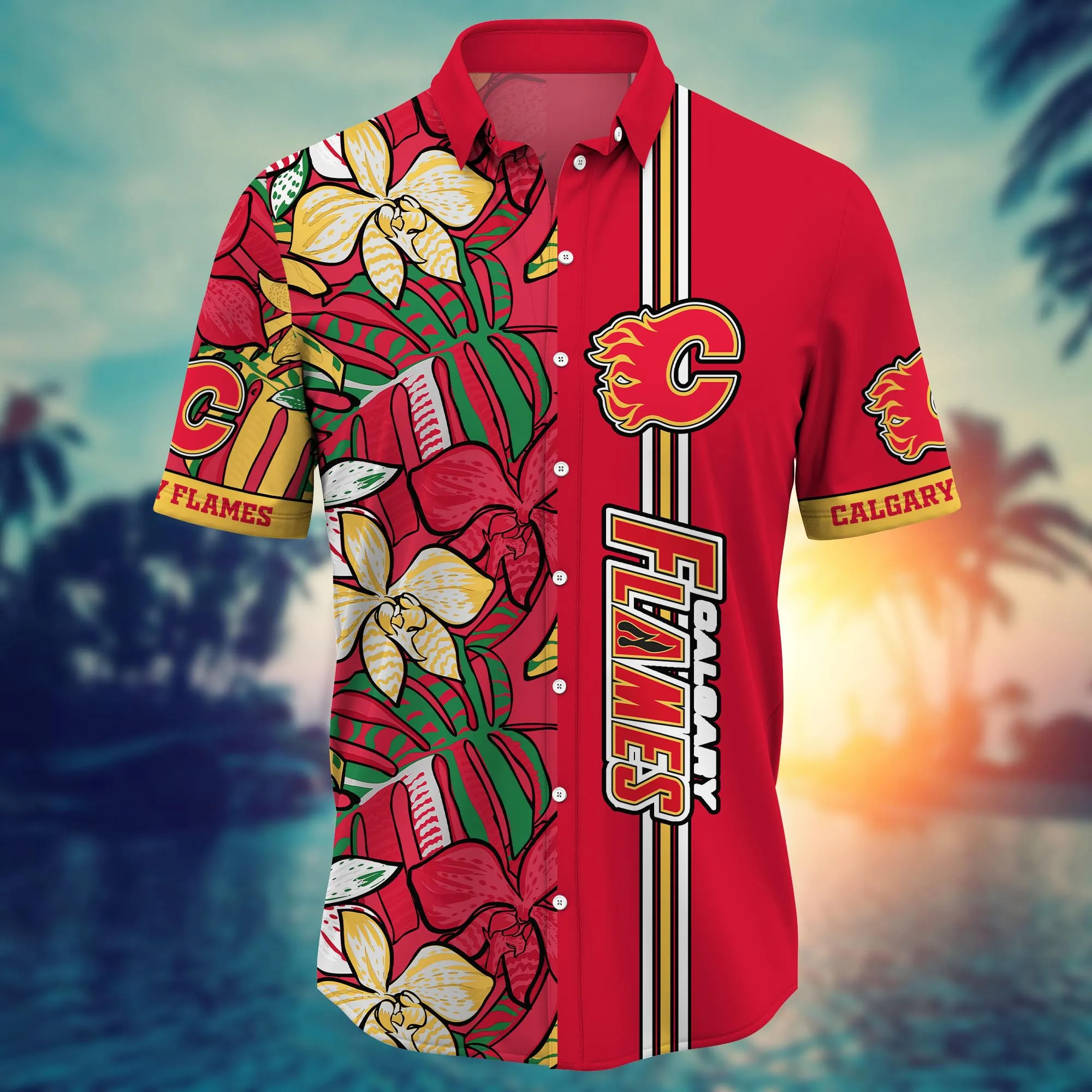 Calgary Flames NHL Hawaiian Shirt High Temperatures Aloha Shirt