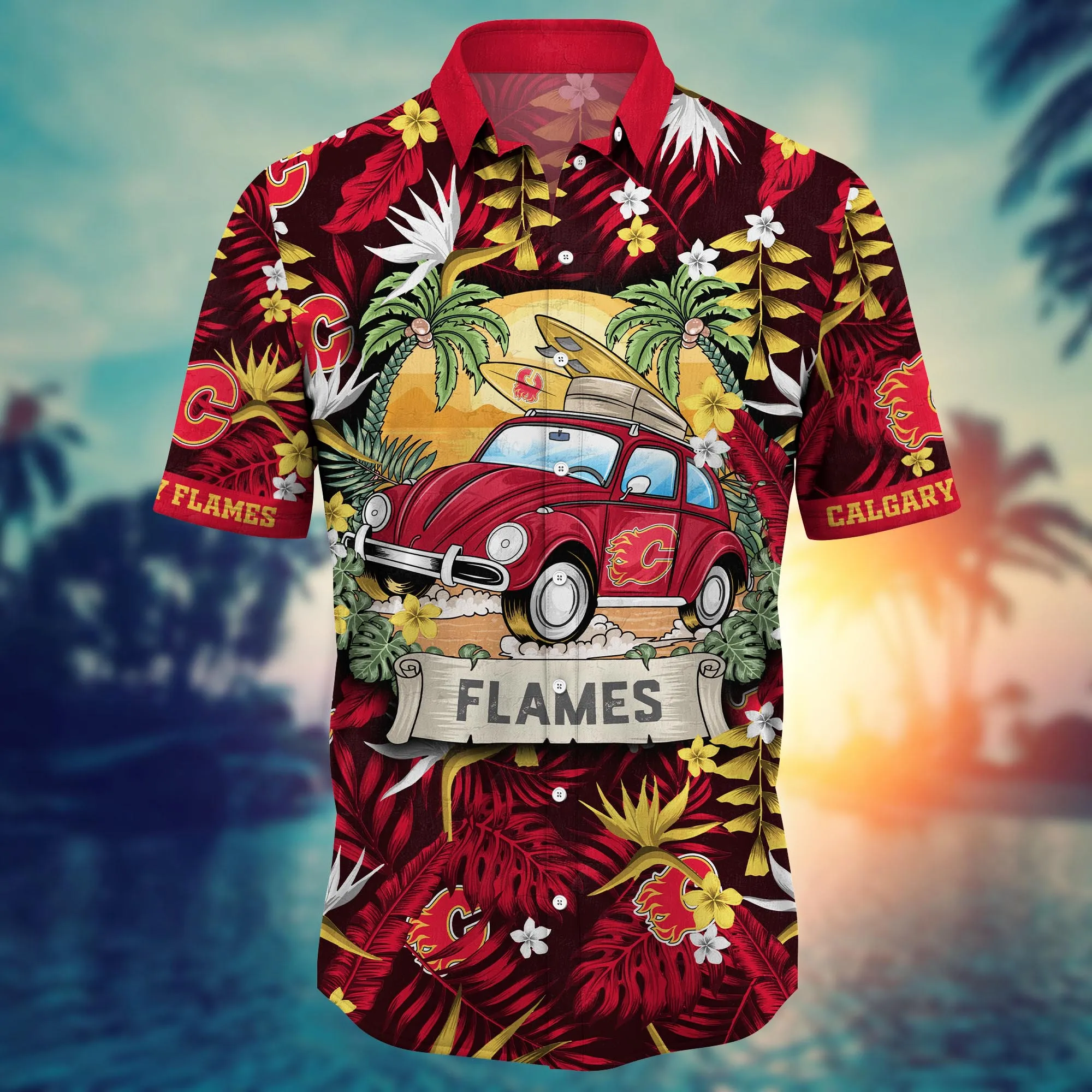 Calgary Flames NHL Hawaiian Shirt Shortstime Aloha Shirt