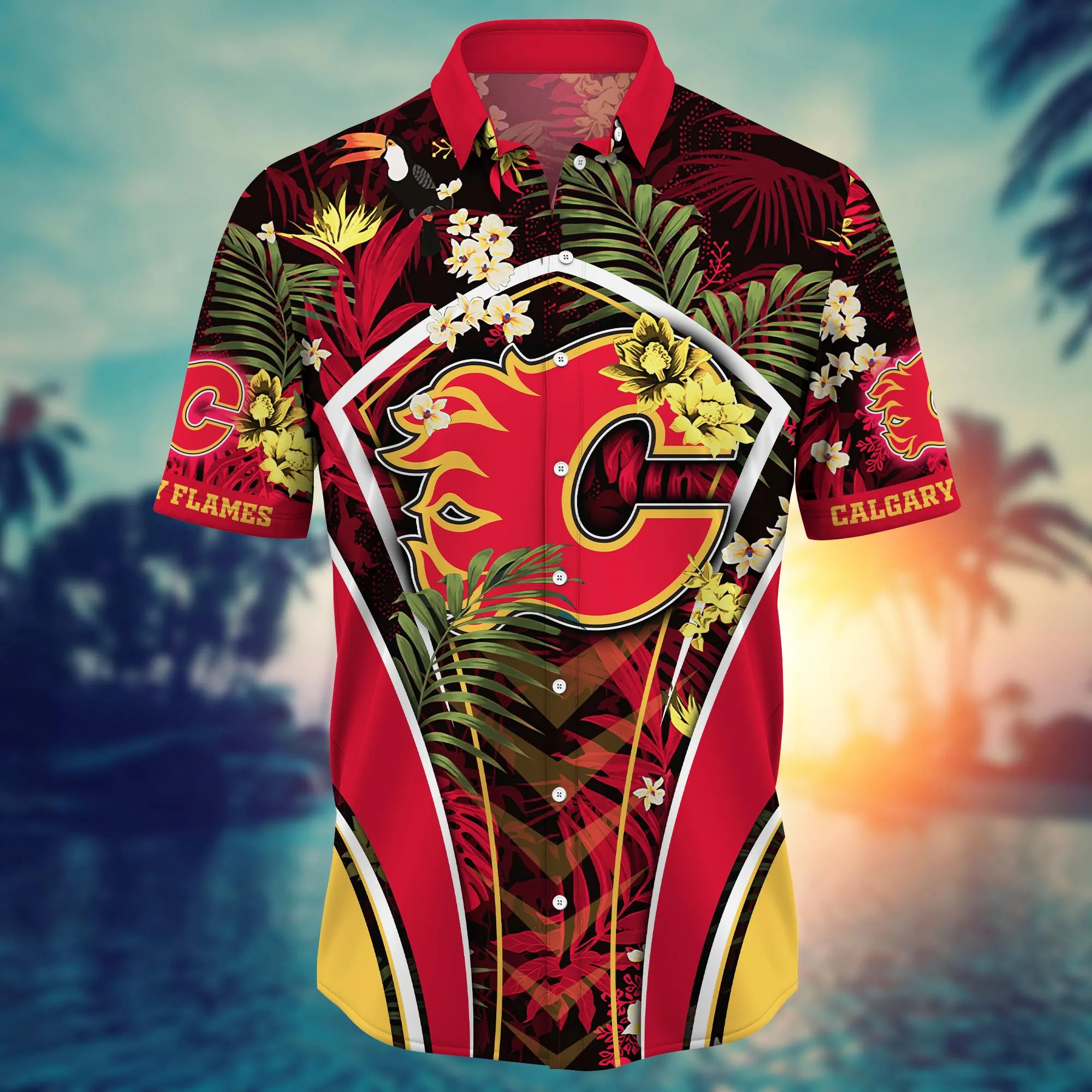 Calgary Flames NHL Hawaiian Shirt Vacation Spots Finals Match Shirts