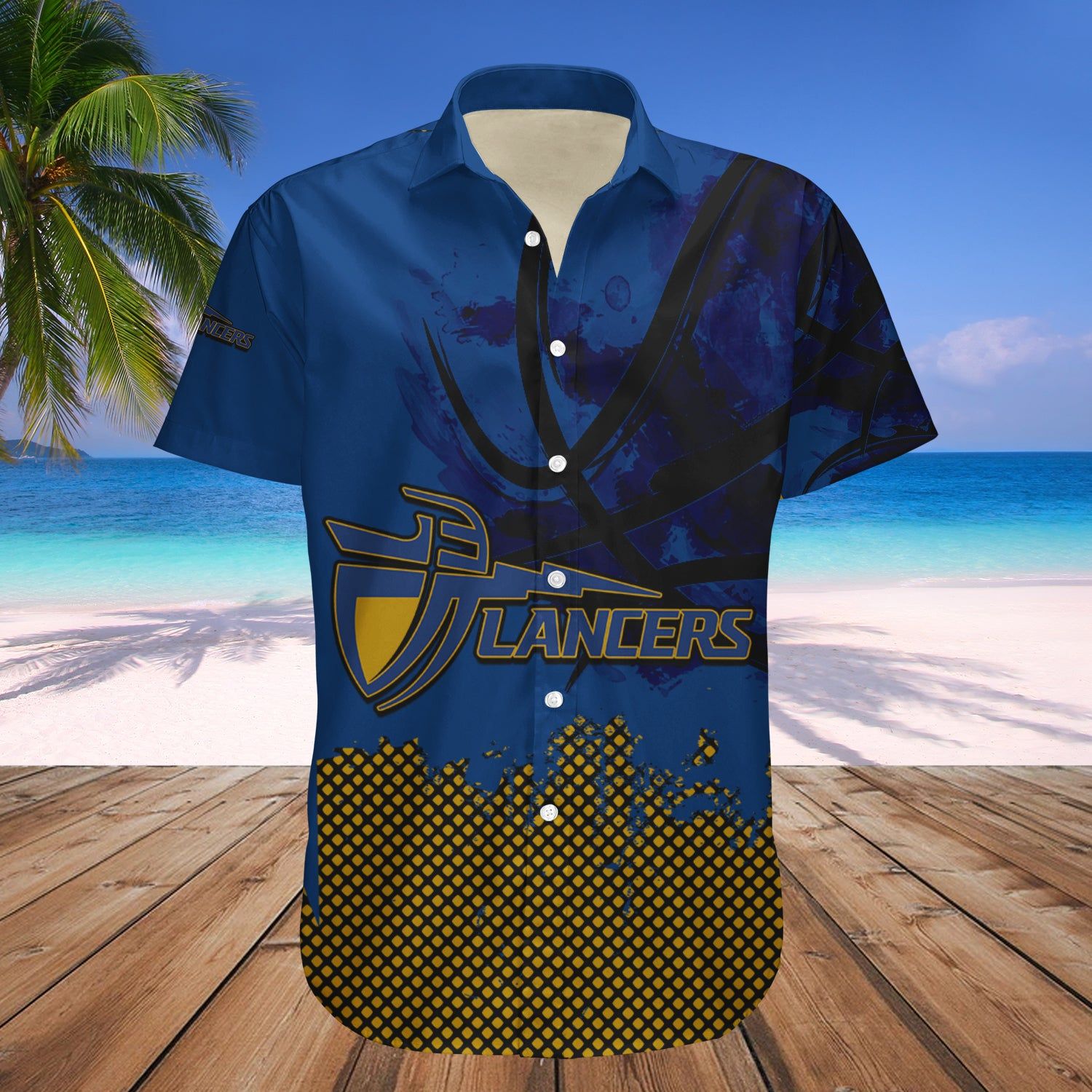 California Baptist Lancers Hawaii Shirt Basketball Net Grunge Pattern – NCAA