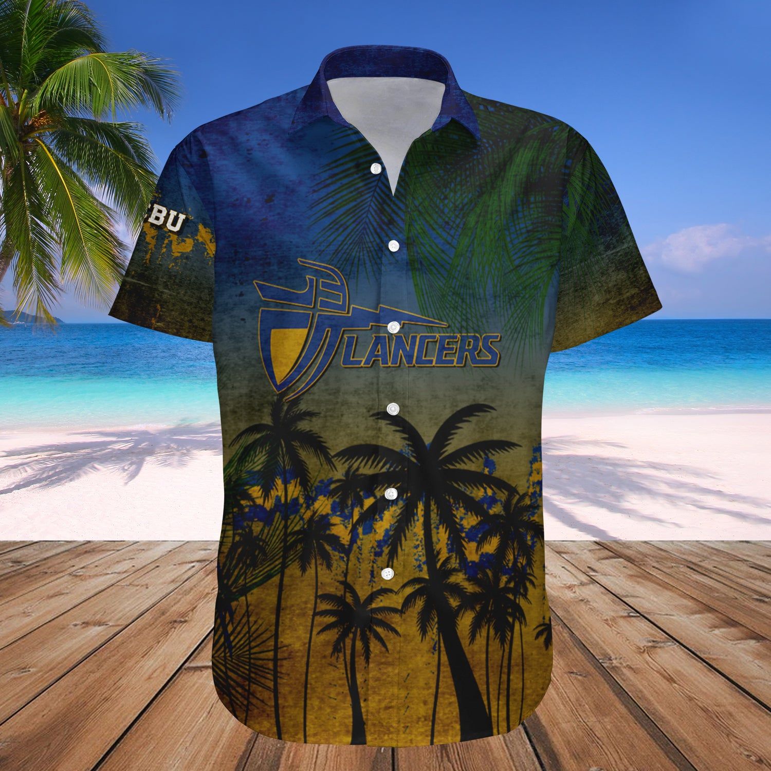 California Baptist Lancers Hawaii Shirt Coconut Tree Tropical Grunge – NCAA