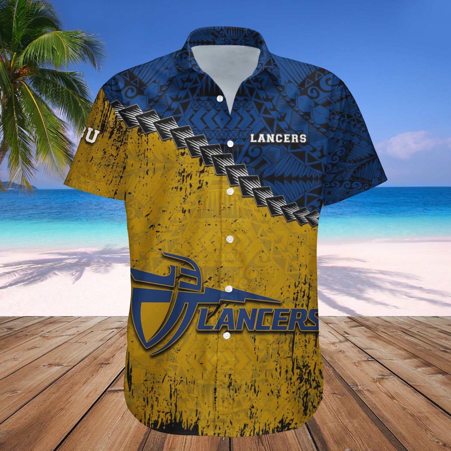 California Baptist Lancers Hawaii Shirt Grunge Polynesian Tattoo – NCAA