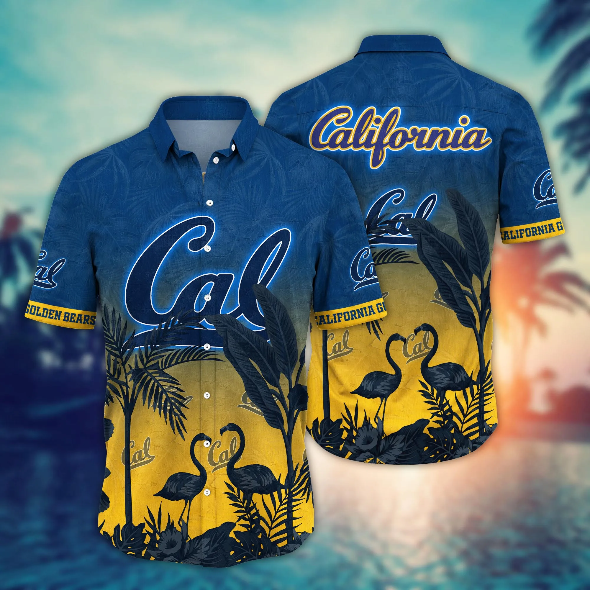 California Golden Bears NCAA Hawaiian Shirt Evening Strollstime Aloha Shirt California Golden Bears NCAA Hawaiian Shirt Evening Strollstime Aloha Shirt