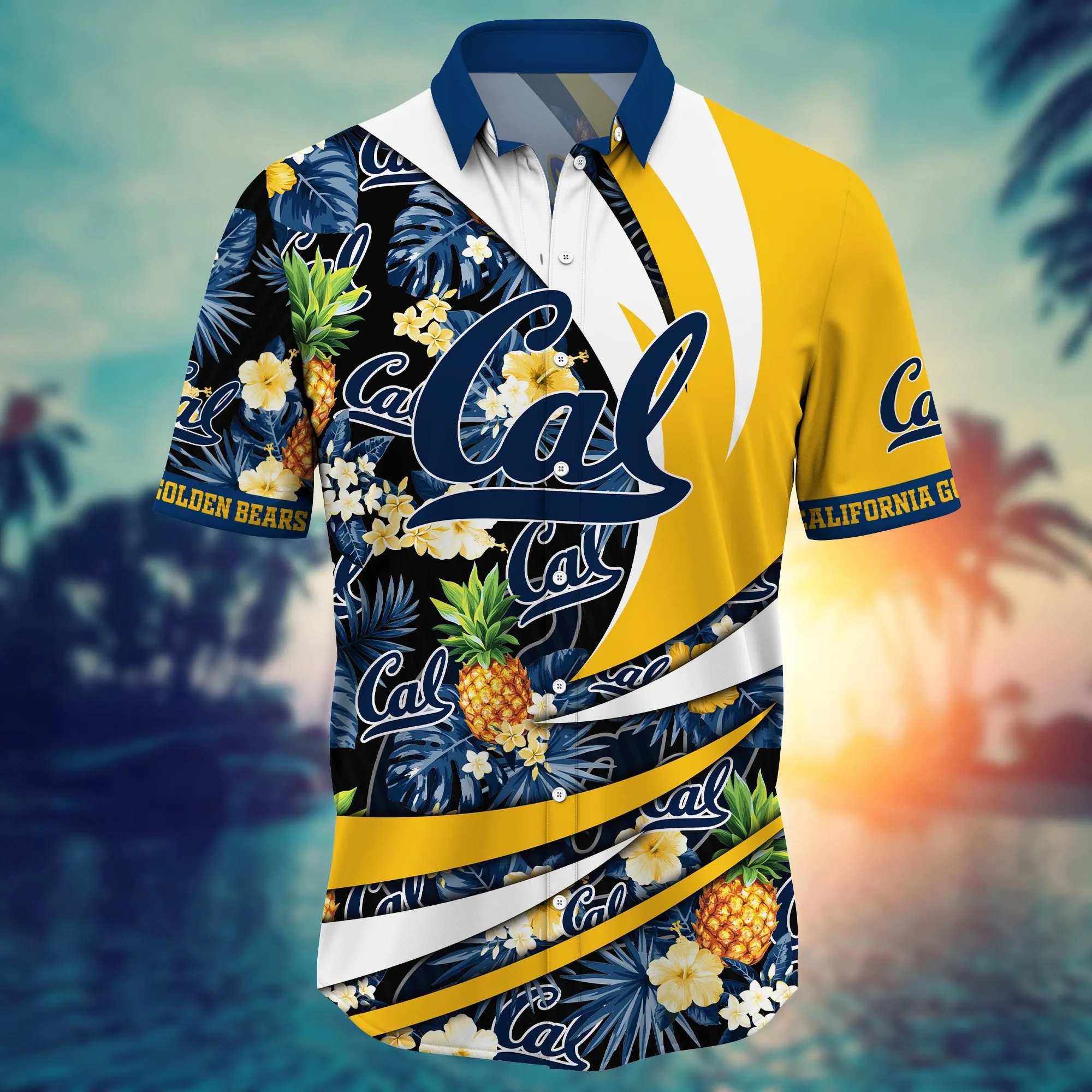 California Golden Bears NCAA Hawaiian Shirt Tan Lines Field Sport Shirts