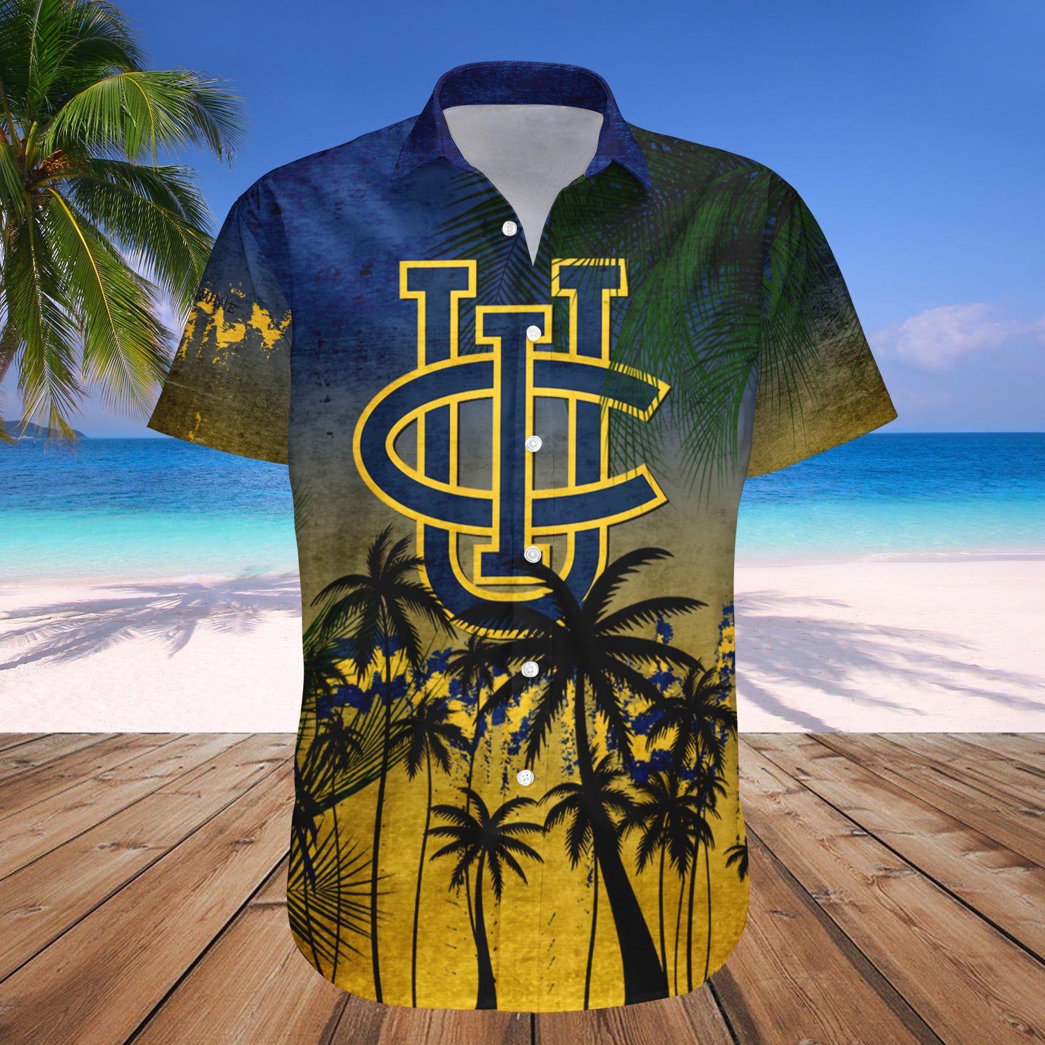 California Irvine Anteaters Hawaii Shirt Coconut Tree Tropical Grunge – NCAA