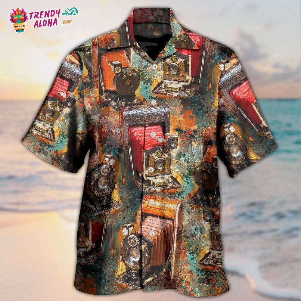 Camera Vintage Old Retro Film Camera Hawaiian Shirt – Trendy Aloha