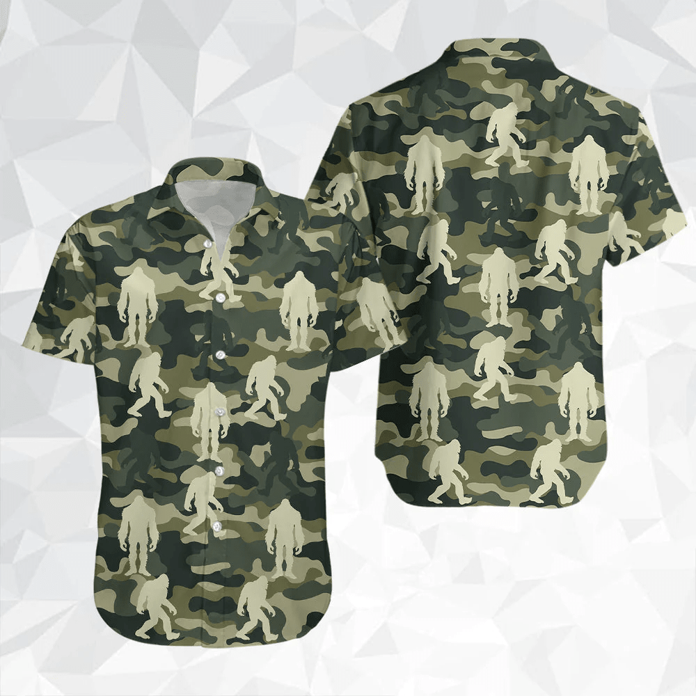Camo Bigfoot Trendy Hawaiian Shirt Camo Bigfoot Trendy Hawaiian Shirt