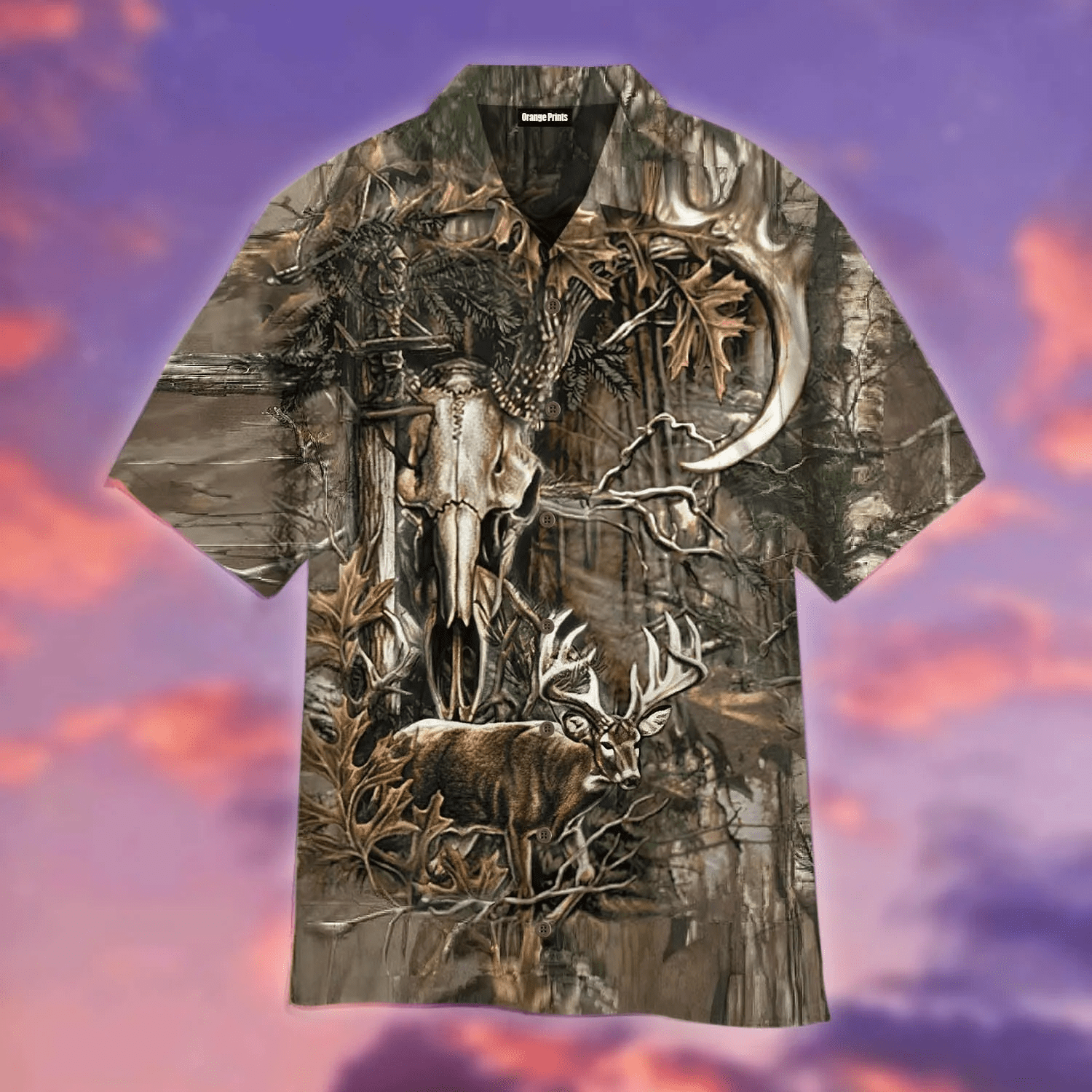 Camouflage Deer Hunting Design Hawaiian Shirt