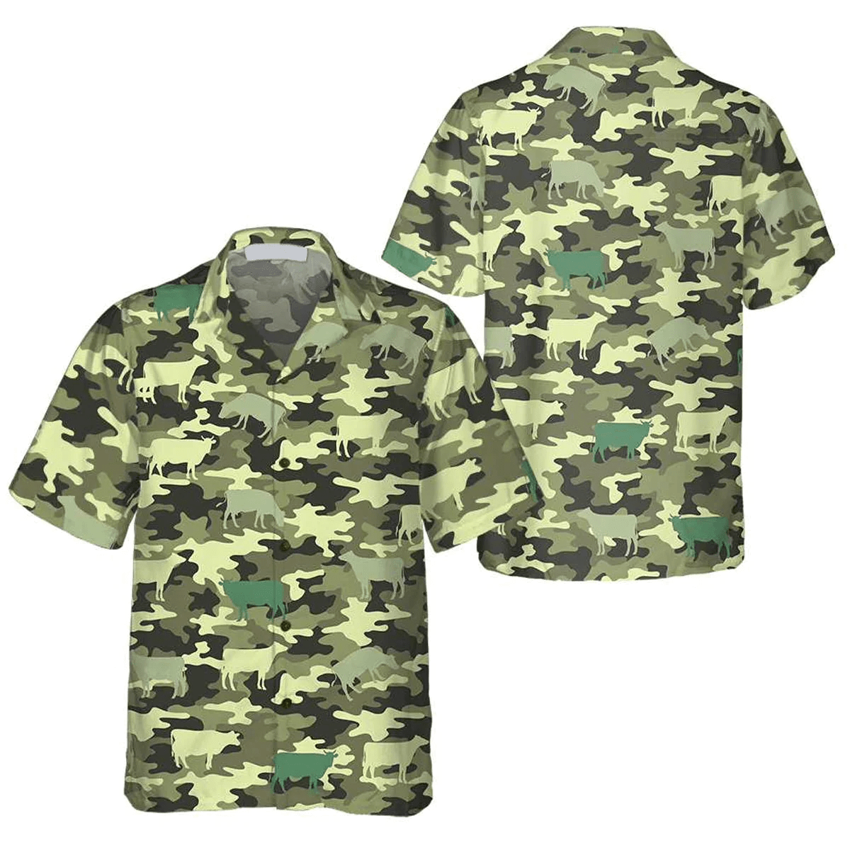 Camouflaged Cow Unique Print 3D Hawaiian Shirt Distinct Design