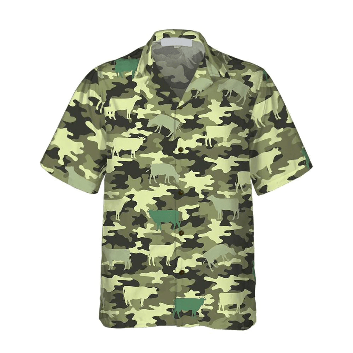 Camouflaged Cow Unique Print 3D Hawaiian Shirt Distinct Design
