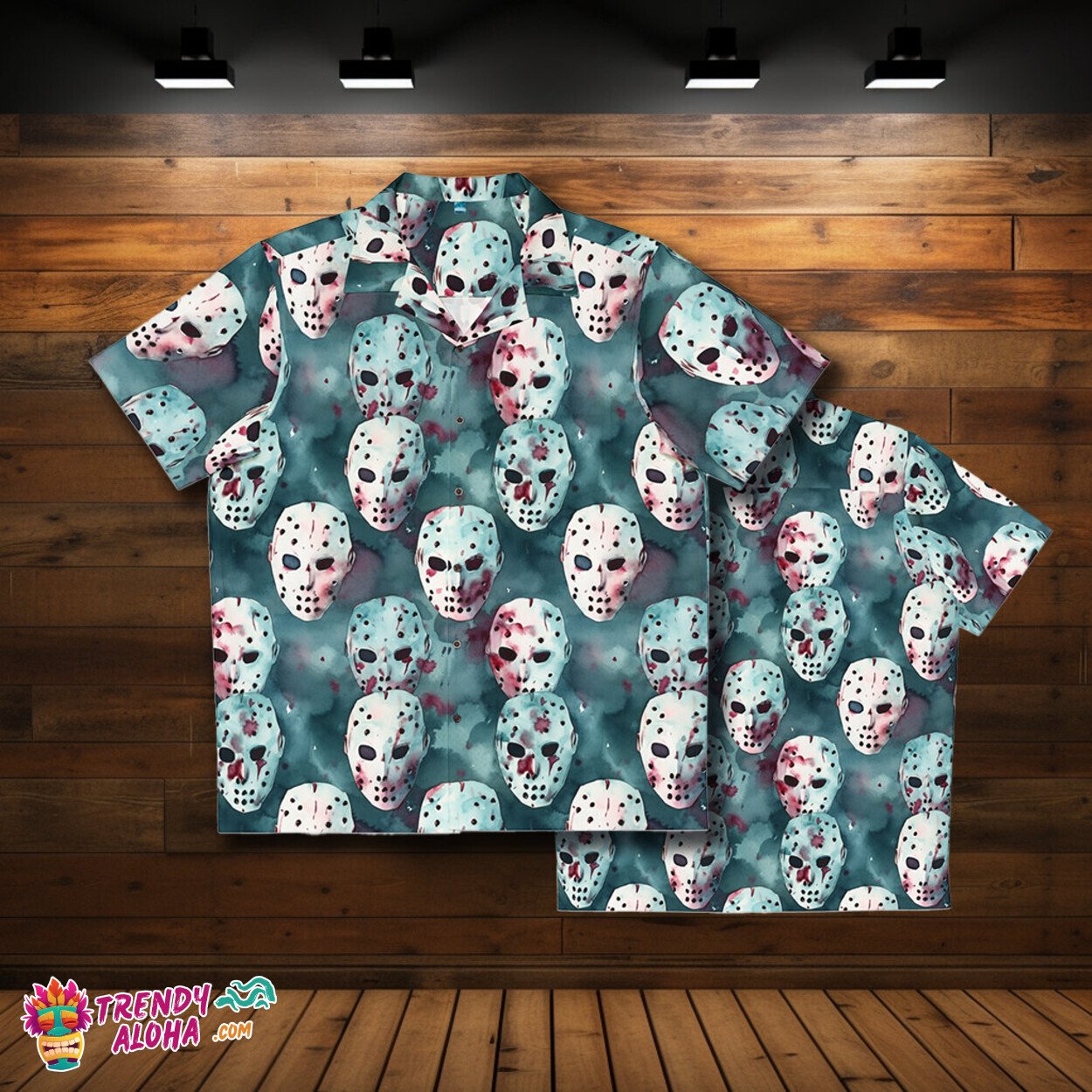 Camp Crystal Lake Jason Voorhees Horror Hawaiian Men’s Shirt