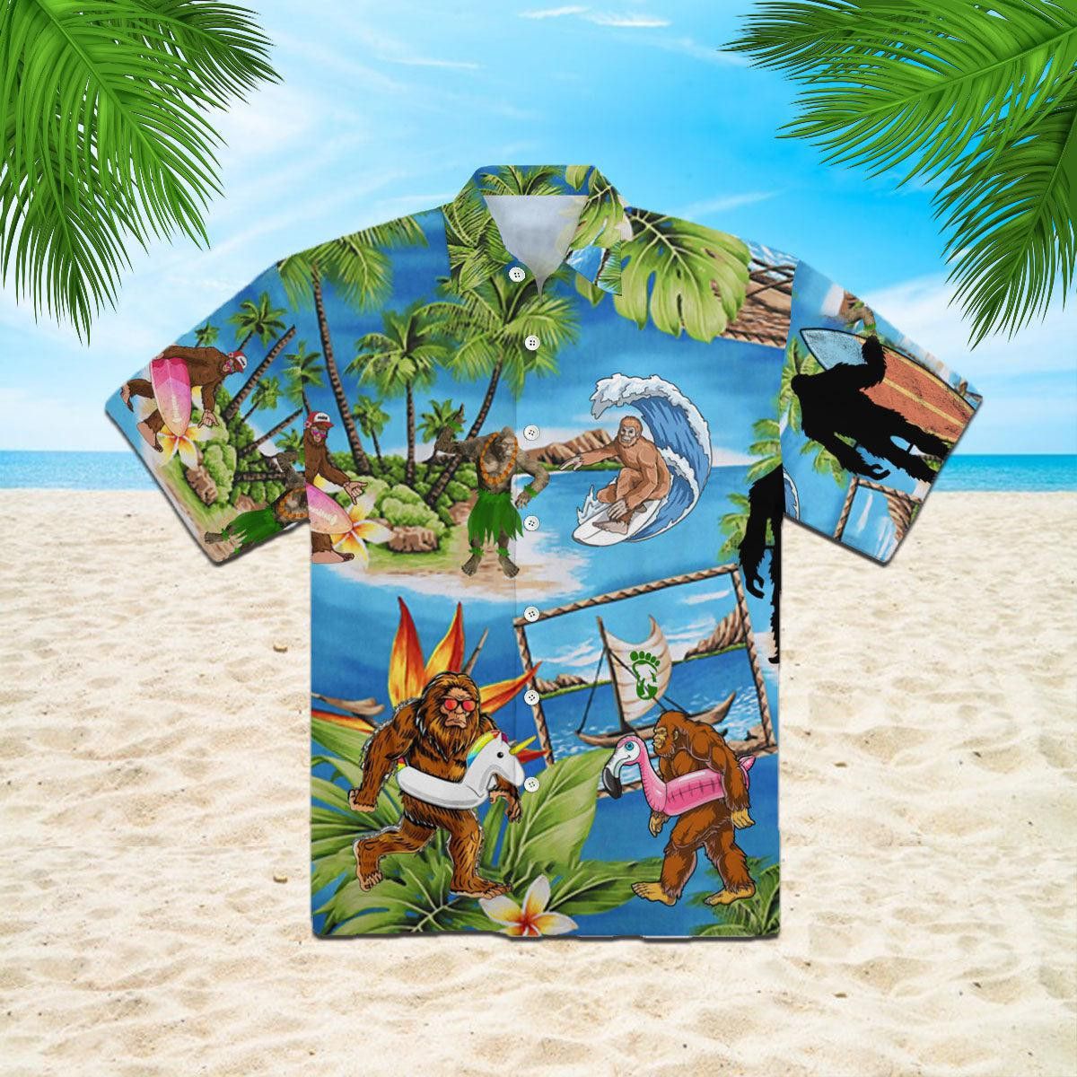 Camping Amazing Bigfoot Trendy Hawaiian Shirt
