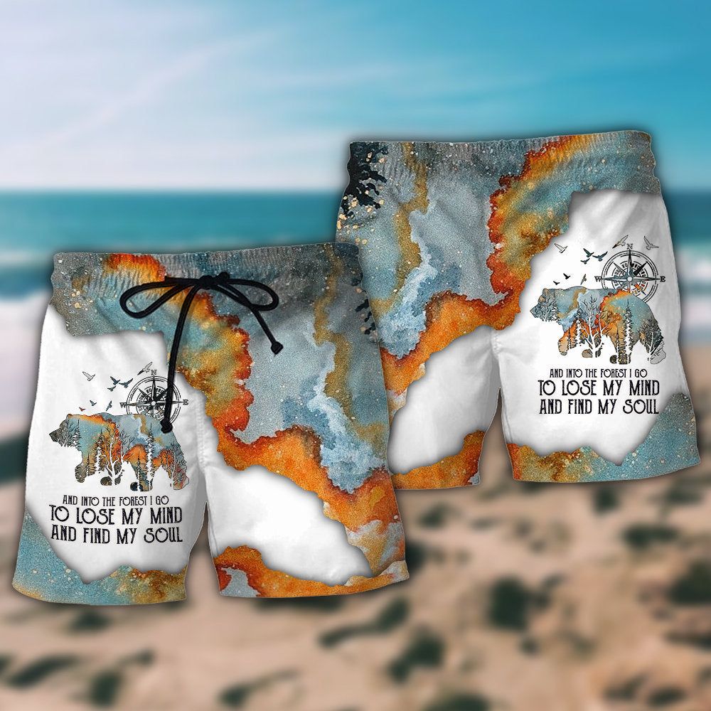 Camping And Into The Forest I Go To Lose My Mind Trendy Aloha Hawaiian Beach Shorts