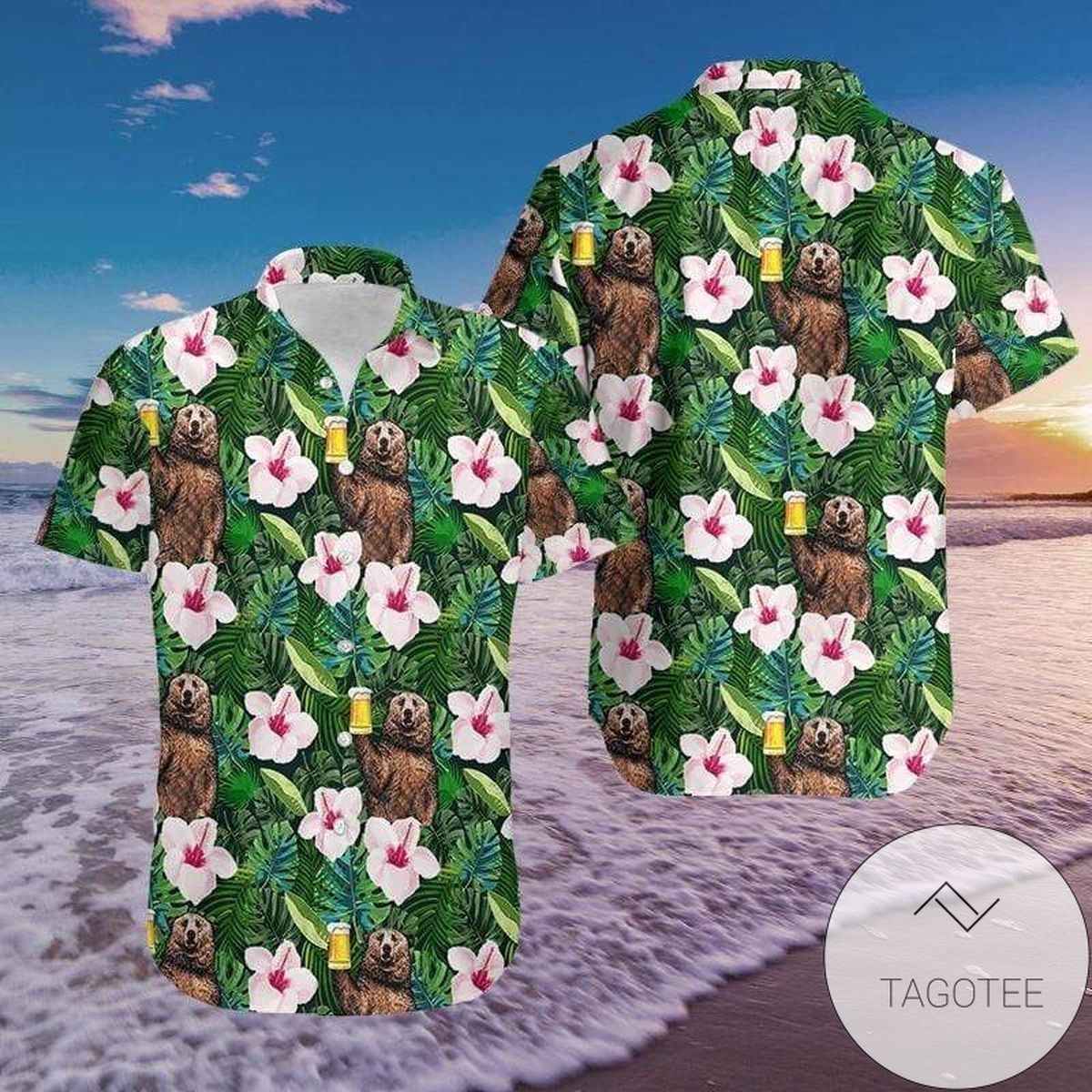 Camping Bear Drink Beer Simple Hawaiian Shirts Fantastic