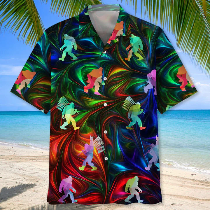 Camping Bigfoot Trendy Hawaiian Shirt For Men, Camping Shirt, Adventure Shirts