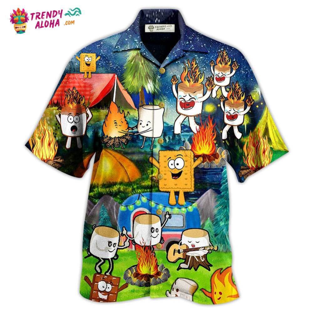 Camping Chocolate Marshmallow Fire Hawaiian Shirt – Trendy Aloha Camping Chocolate Marshmallow Fire Hawaiian Shirt – Trendy Aloha
