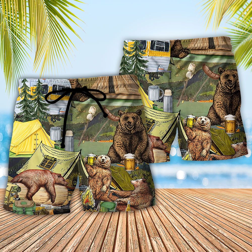 Camping Drunkest Bunch Of Asshole This Side Of The Campground Trendy Aloha Hawaiian Beach Shorts