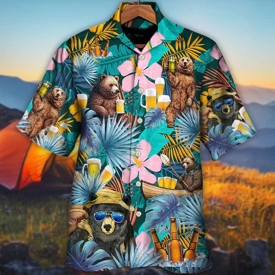 Camping Funny Bear Camping Without Beer Is Just Sitting In The Woods – Hawaiian Shirt