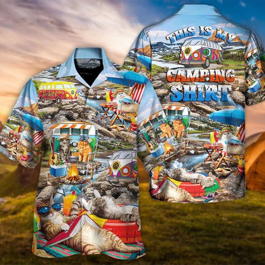 Camping Funny Cat Chilling This Is My Camping Shirt – Hawaiian Shirt Camping Funny Cat Chilling This Is My Camping Shirt – Hawaiian Shirt