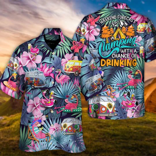 Camping Funny Flamingo Weekend Forecast Camping With A Chance Of Drinking – Hawaiian Shirt Camping Funny Flamingo Weekend Forecast Camping With A Chance Of Drinking – Hawaiian Shirt