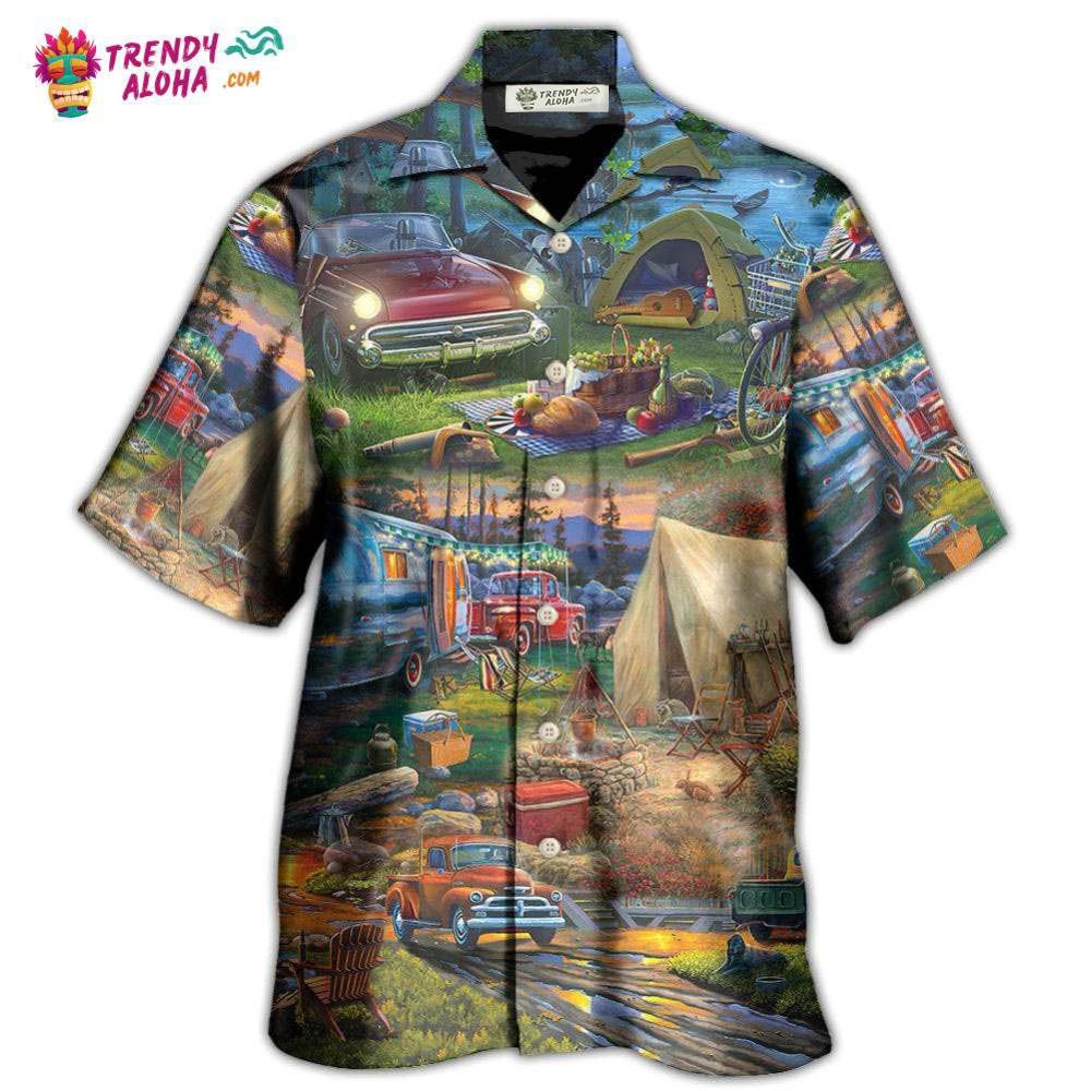 Camping Happy Night With Caravans Hawaiian Shirt – Trendy Aloha Camping Happy Night With Caravans Hawaiian Shirt – Trendy Aloha