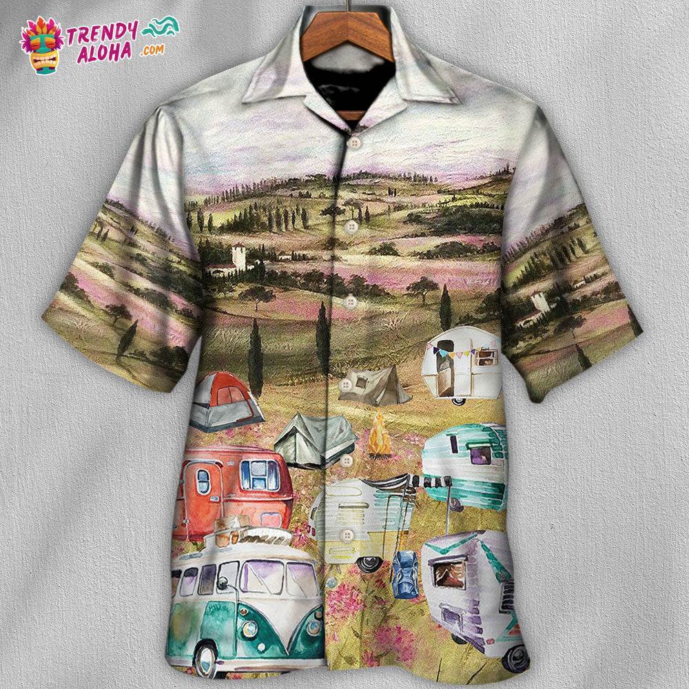 Camping Immense Meadow Art Hawaiian Shirt – Trendy Aloha