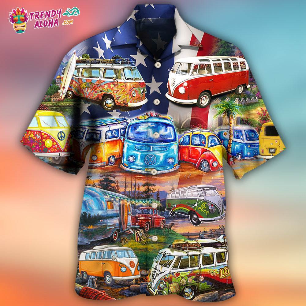 Camping Independence Day America Hawaiian Shirt – Trendy Aloha