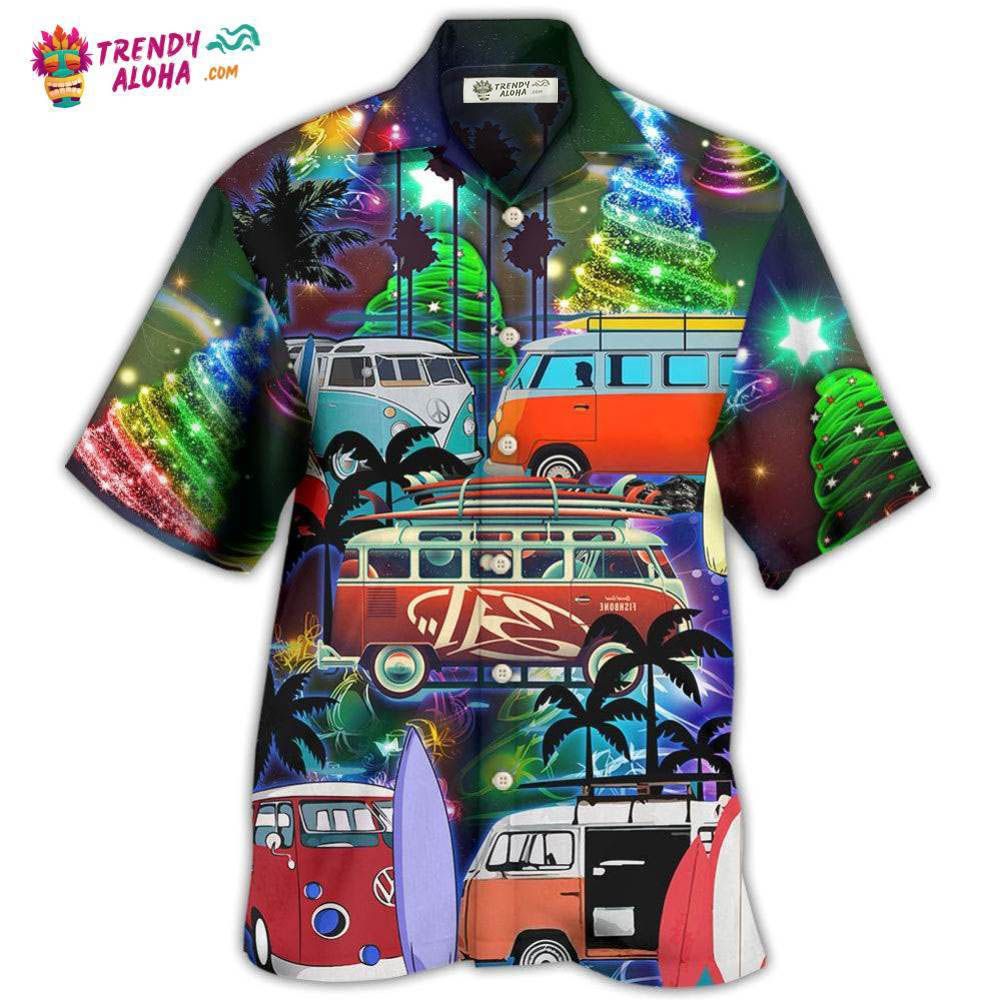 Camping Van Merry Christmas Happy Night Hawaiian Shirt – Trendy Aloha Camping Van Merry Christmas Happy Night Hawaiian Shirt – Trendy Aloha