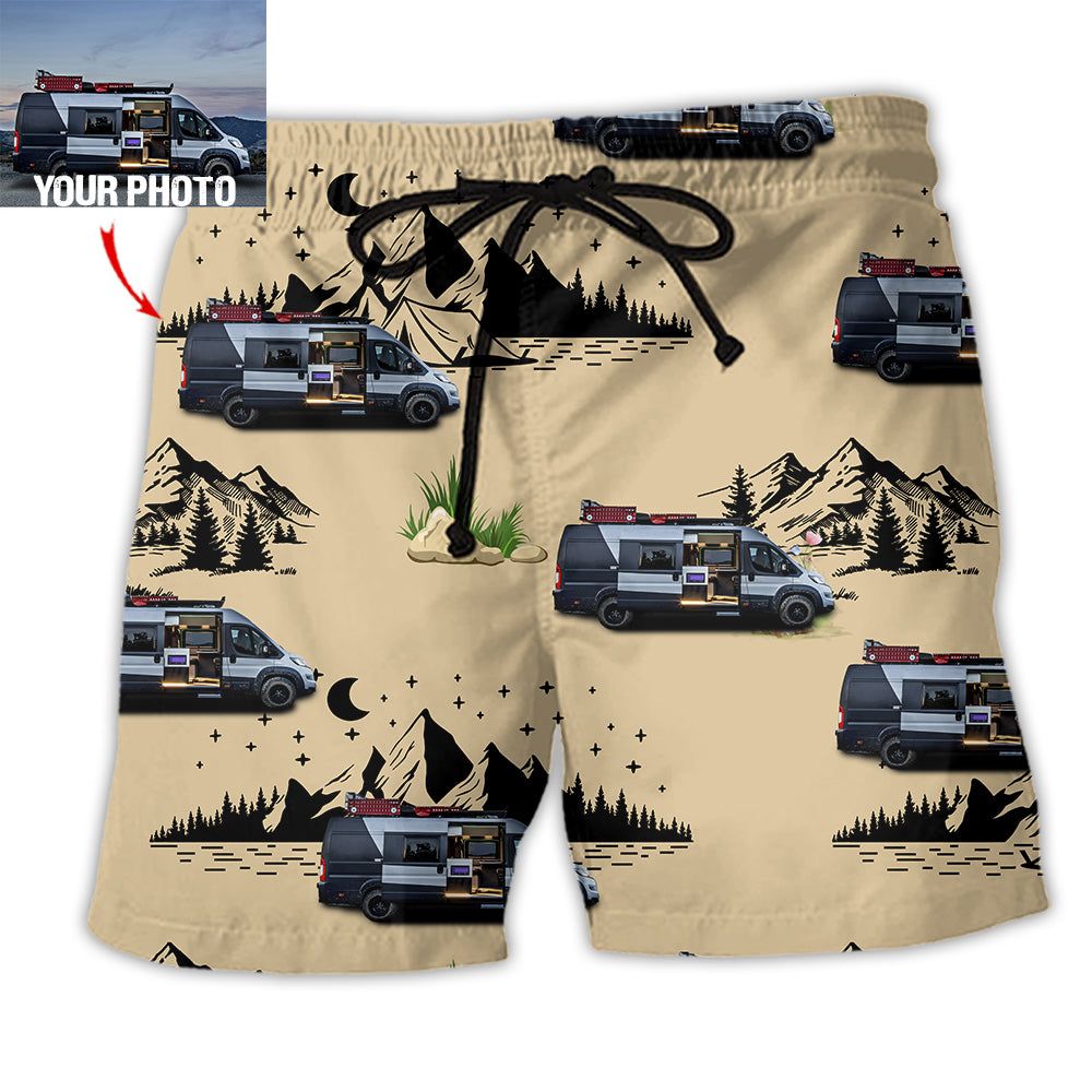Camping Van Outdoor Life Custom Photo Trendy Aloha Hawaiian Beach Shorts Camping Van Outdoor Life Custom Photo Trendy Aloha Hawaiian Beach Shorts