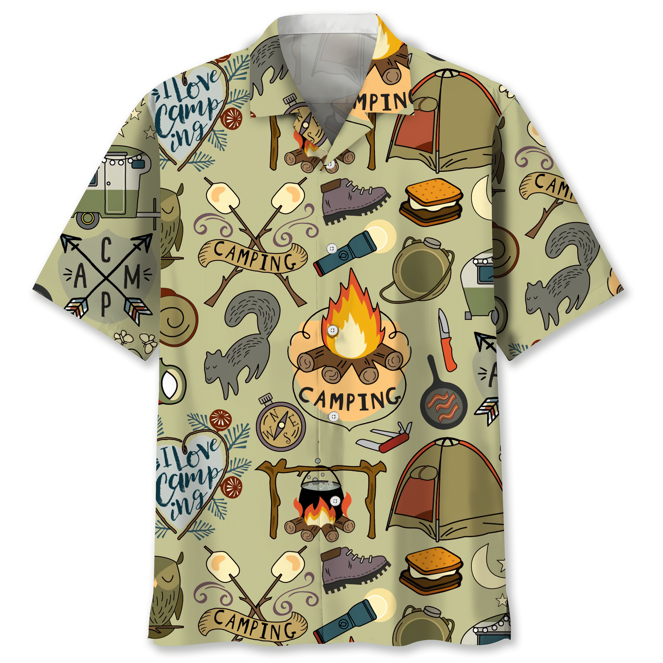 Camping Vintage Trendy Hawaiian Shirt