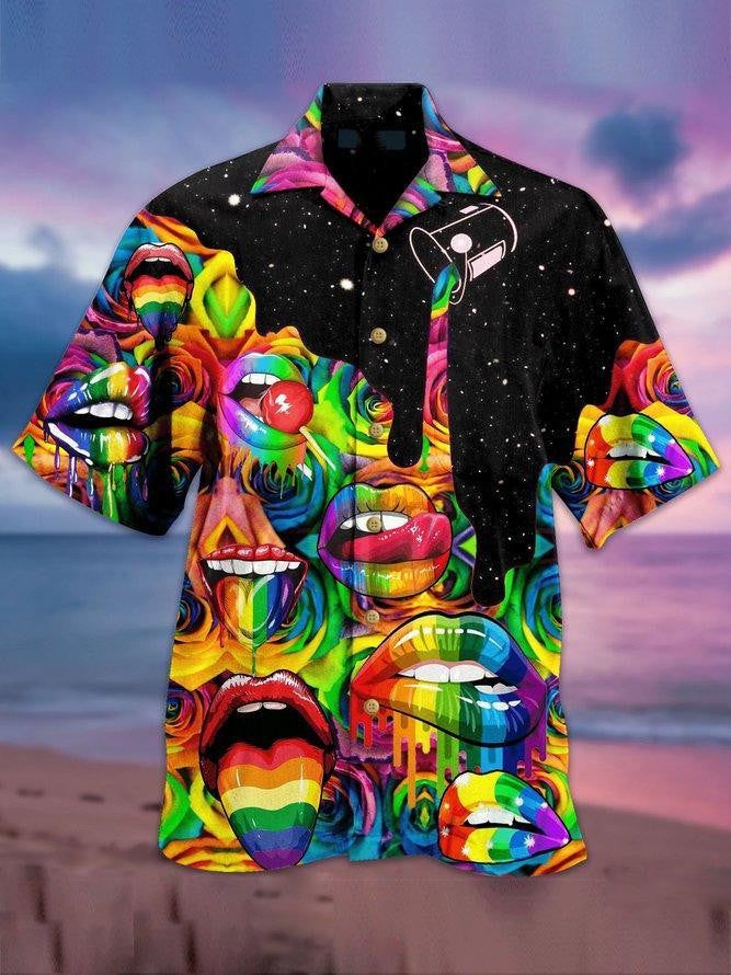 Candy Lips Lgbt Aloha Hawaiian Shirts For Men & For Women |